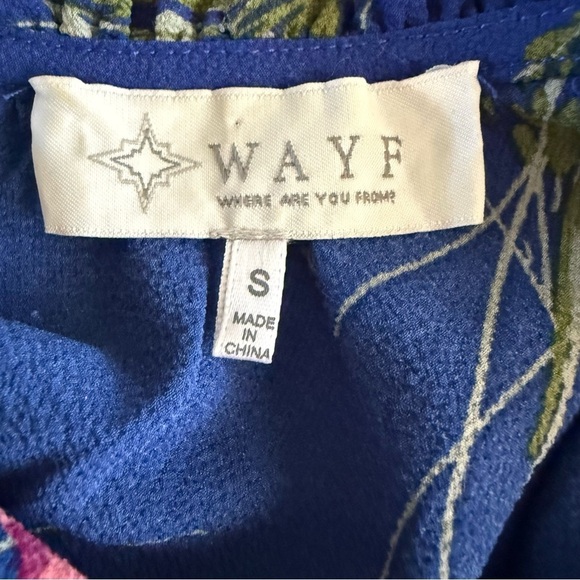 WAYF Blue Vibrant Floral Sleeveless Blouse Size Small - Picture 3 of 4